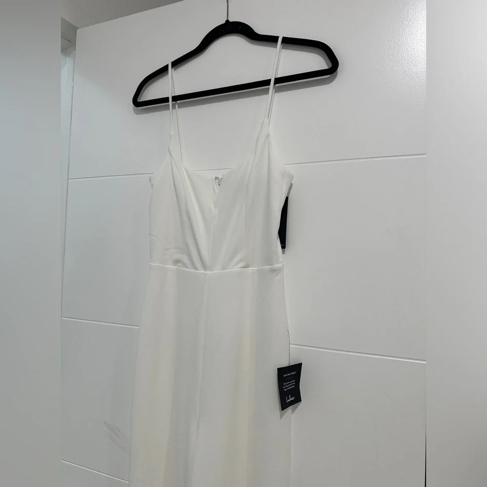Lulus Cheers to Chic Ivory Bridal Wide-Leg Jumpsuit | NWT Size S - Picture 12 of 17